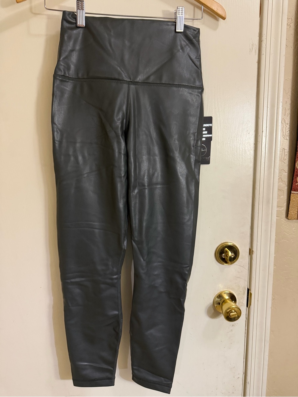 90 Degree by Reflex Leatherette Super Hi Rise Leggings (141)